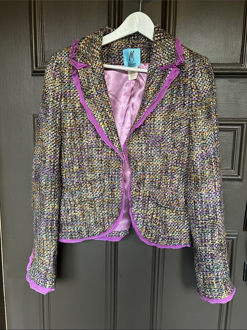 Marciano Chic tweed woven structure blazer